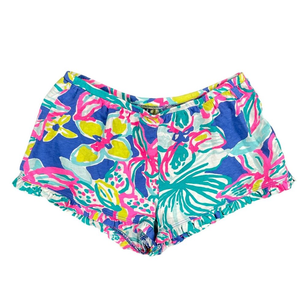 Lilly Pulitzer Shorts Girls L Boho Flowy Casual Everyday Floral Ruffle Beach